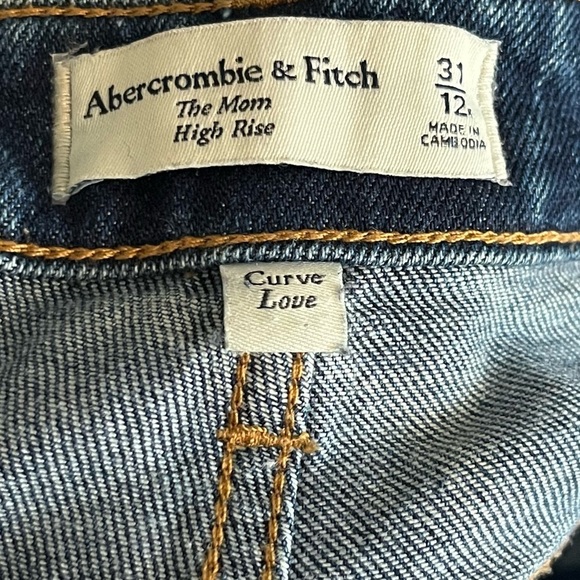ABERCROMBIE & FITCH- The Mom High Rise Dark Wash Jeans Curve Love 31/12 - Picture 4 of 4